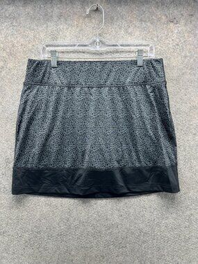 Columbia Skort Womens Large Gray Animal Print Pull On Lined Stretch Athletic